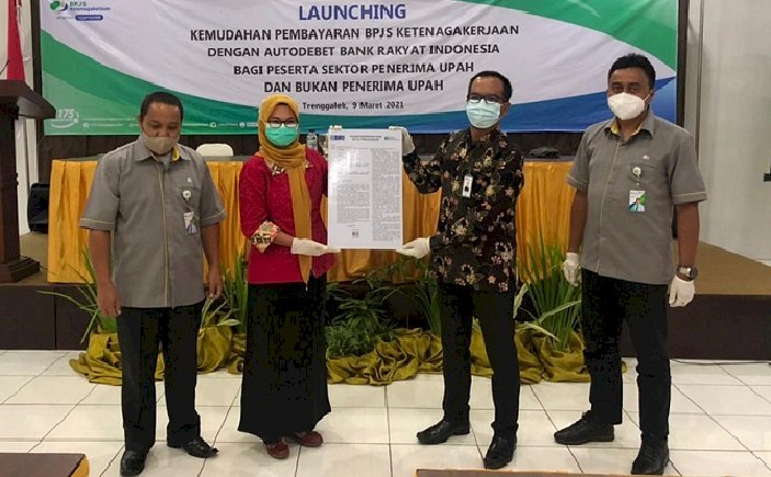 BPJS Ketenagakerjaan Trenggalek Luncurkan Kemitraan Autodebet Pembayaran Iuran dengan Bank Rakyat Indonesia