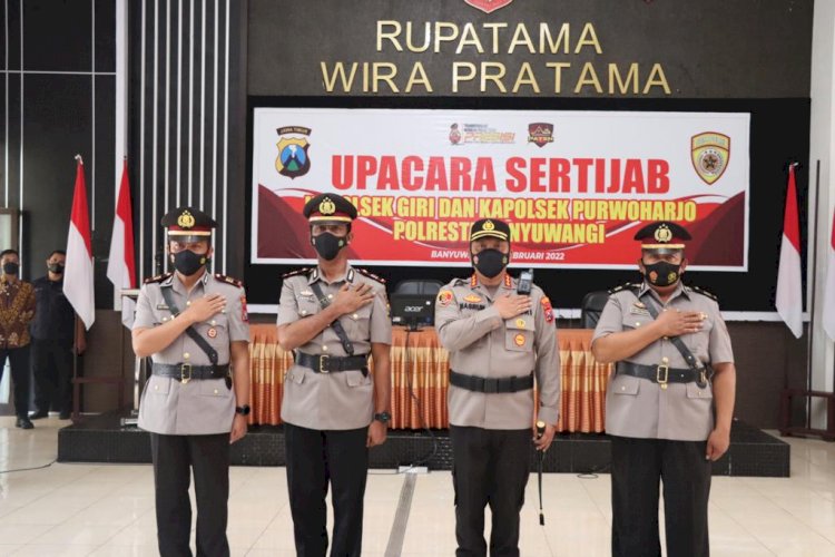 Kapolresta Pimpin Sertijab Tiga Anggota Polresta Banyuwangi