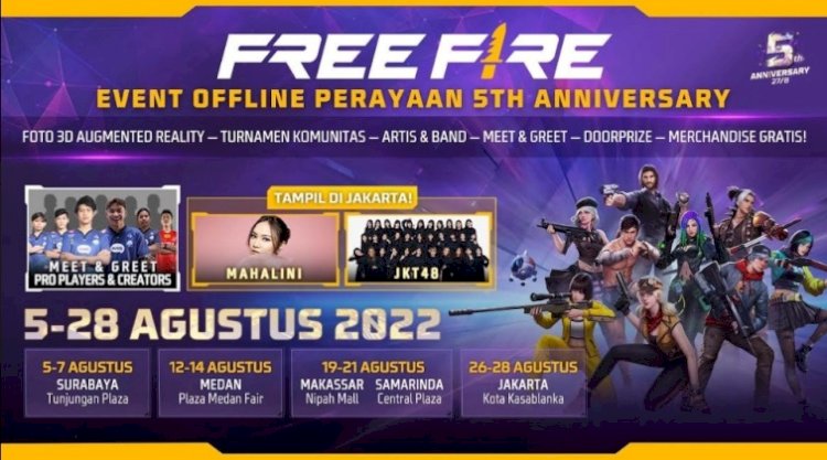 Pesta Free Fire 5th Anniversary akan Hadir di Surabaya