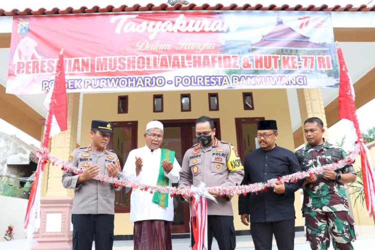 Kapolresta Banyuwangi Resmikan Musalah di Komplek Mapolsek Purwoharjo