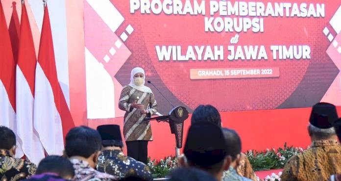 Rakor Pemberantasan Korupsi Kepala Daerah,  Gubernur Khofifah Ajak Bupati dan Ketua DPRD Jaga Amanah