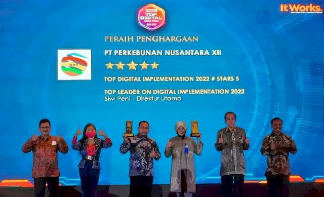 PTPN XII Boyong Dua Penghargaan Top Digital Award 2022