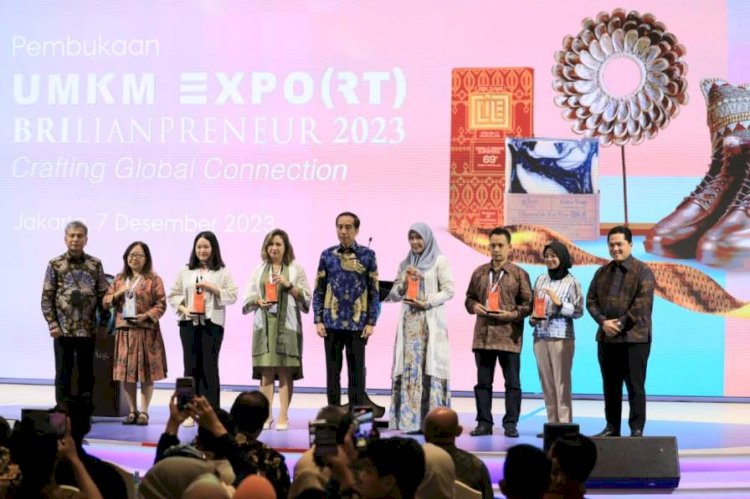 Buka UMKM Expo(rt) Brilianpreneur 2023, Jokowi  Apresiasi Keberpihakan BRI Majukan UMKM