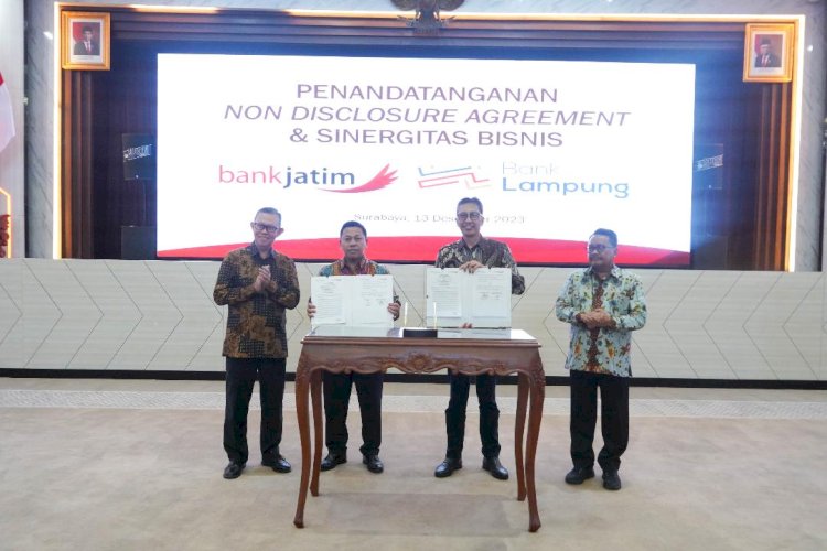 Bank Jatim dan Bank Lampung Teken NDA dan PKS