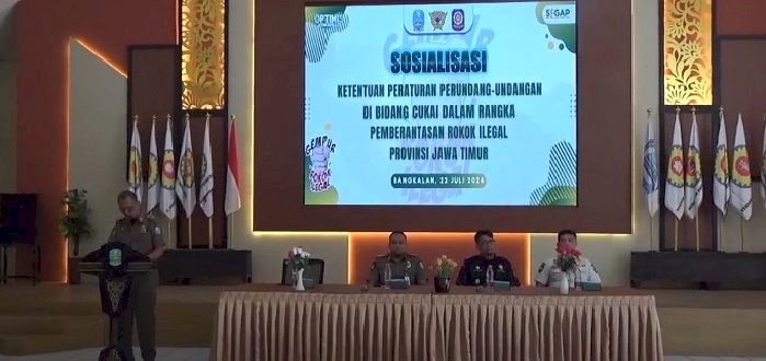 Meminimalisasi Peredaran Rokok Ilegal,  Satpol PP Provinsi Jatim Gelar Sosialisasi di Bangkalan