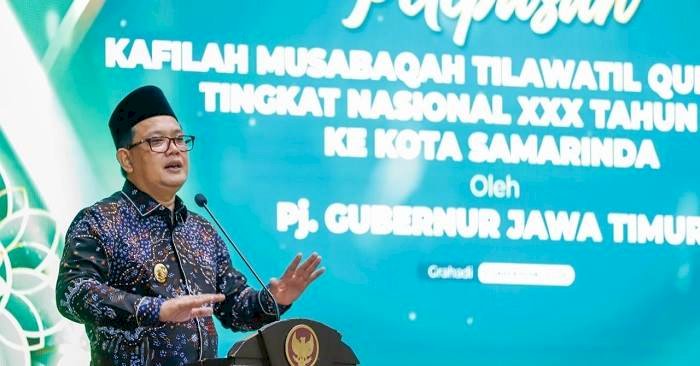 Lepas Kafilah MTQ XXX Samarinda, Pj Gubernur Optimistis Jatim Pertahankan Juara Umum