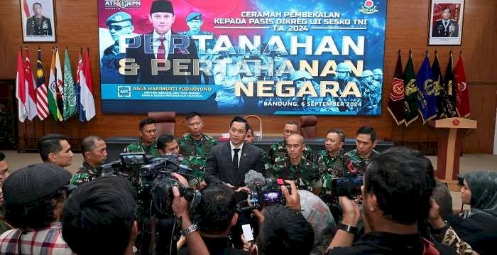 Ceramah Pembekalan Pasis Dikreg LII Sesko TNI, Menteri AHY: Siapkan Tata Ruang Wilayah Pertahanan yang Kredibel dan Adaptif