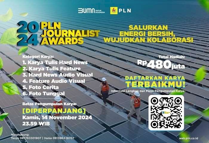 Banjir Peminat, Waktu Pendaftaran PLN Journalist Award 2024 Diperpanjang