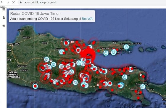 Pemprov Jatim Buka Akses Peta Persebaran Covid-19 Real Time secara Luas