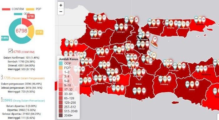 Zona Merah di Jawa Timur, Tinggal 11 Daerah Lagi, Berikut Rinciannya