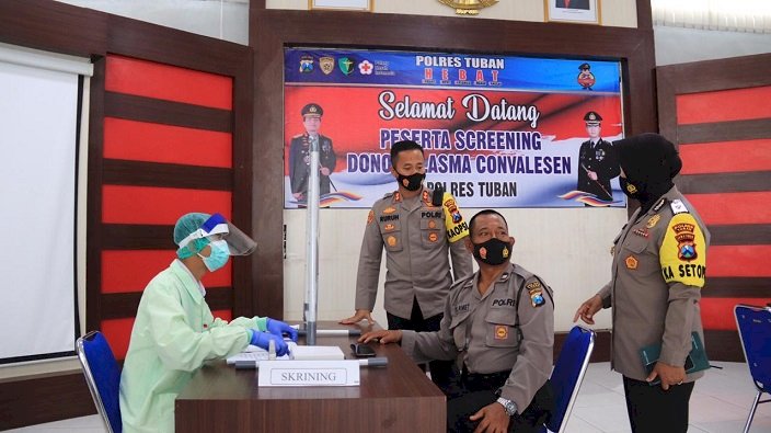 Plasma Darah Langka di Tuban,  28 Angota Polri Siap Donor