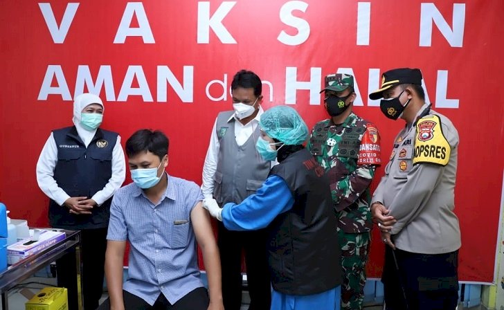 Vaksinasi Tahap Pertama, Dosis Pertama: Sepuluh Daerah di Jatim Tuntas 100%