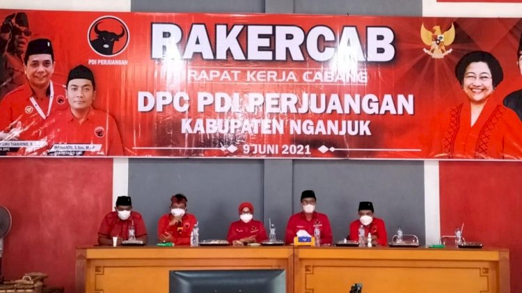 Rakercab DPC PDIP Nganjuk Sinergikan Tiga Pilar