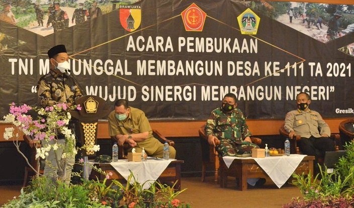 TMMD  Ke-111 Tahun 2021 di Gresik, Wujud Pemerataan Pembangunan di Daerah