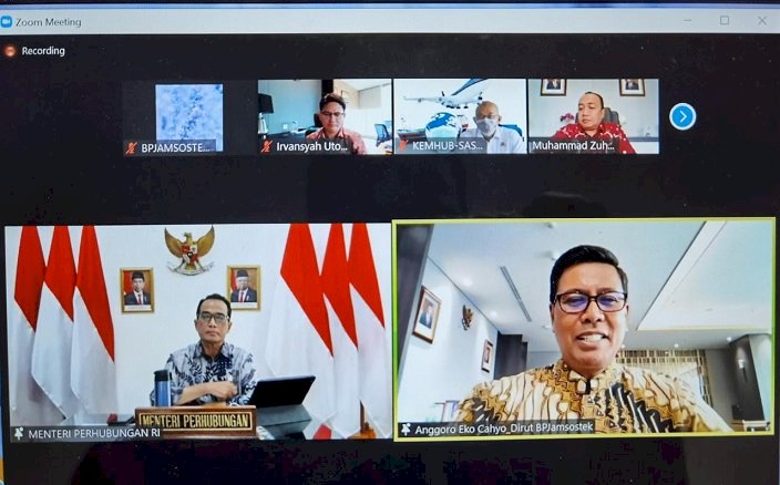 Gencarkan Implementasi Inpres 2/2021, BPJS Ketenagakerjaan Audiensi Virtual dengan Kemenhub