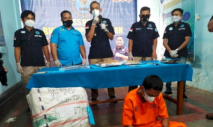 BNN Tuban Gagalkan Penyelundupan Ganja 1,5 Kg Lewat JNE