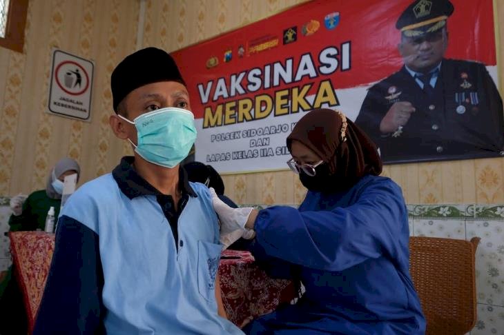 Sebanyak 1.156 Napi Lapas Kelas II A Sidoarjo Divaksin