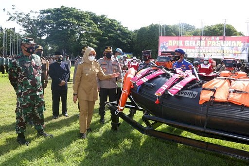 Hadapi Musim Hujan, Forkopimda Banyuwangi Gelar Apel Pasukan Gabungan Siaga Penanggulangan Bencana