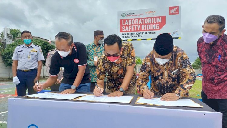 SMK Muhammadiyah 1 Kepanjen Miliki Safety Riding Lab Astra Honda