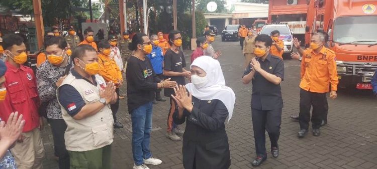 Pimpin Apel Awal Tahun, Khofifah Minta BPBD Siap Siaga