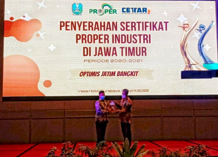 Pabrik Gula PTPN XI Raih Proper Biru Industri Jatim