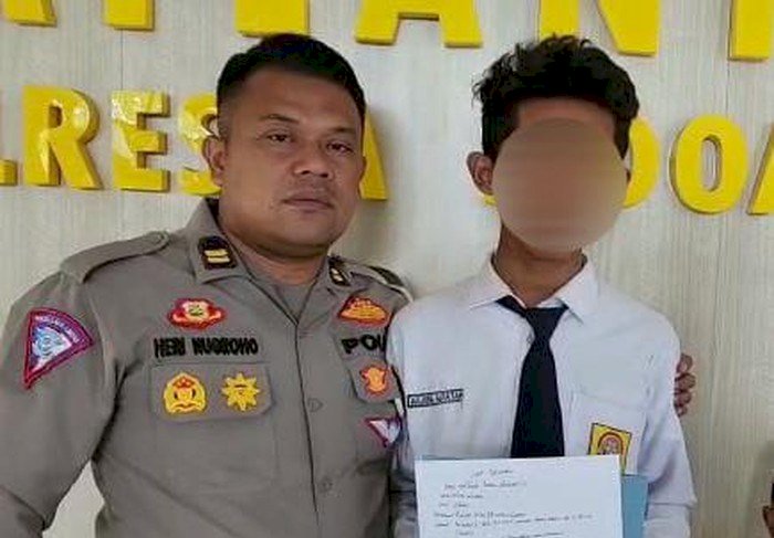 Viral, Pelajar Ditegur Polisi Malah Ngamuk