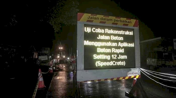 SIG Berhasil Uji Coba Aplikasi Beton Cepat Kering di  Jalan Raya Karangawen Semarang-Godong 