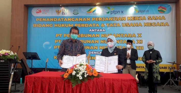 PTPN Xl dan Kejati Jatim Perpanjang MoU Penanganan Bidang Datun