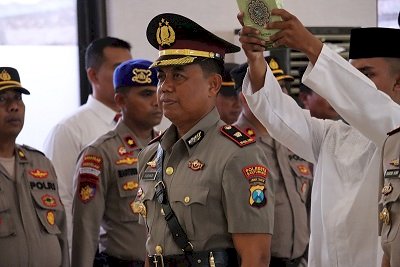 Polresta Banyuwangi Gelar Sertijab Kasat Pamobvit, Kasat Samapta dan 2 Kapolsek