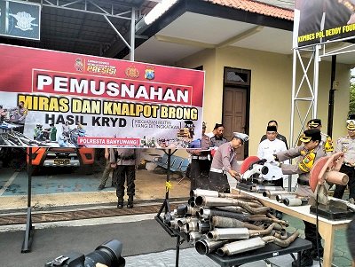 Musnahkan 1,56 Ton miras dan Puluhan Knalpot Brong