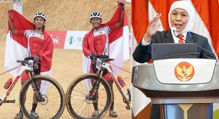 Pembalap Sepeda Lumajang, Kakak Beradik  Sabet Emas Sea Games 2023, Khofifah : Jatim Gudangnya Atlet Berprestasi