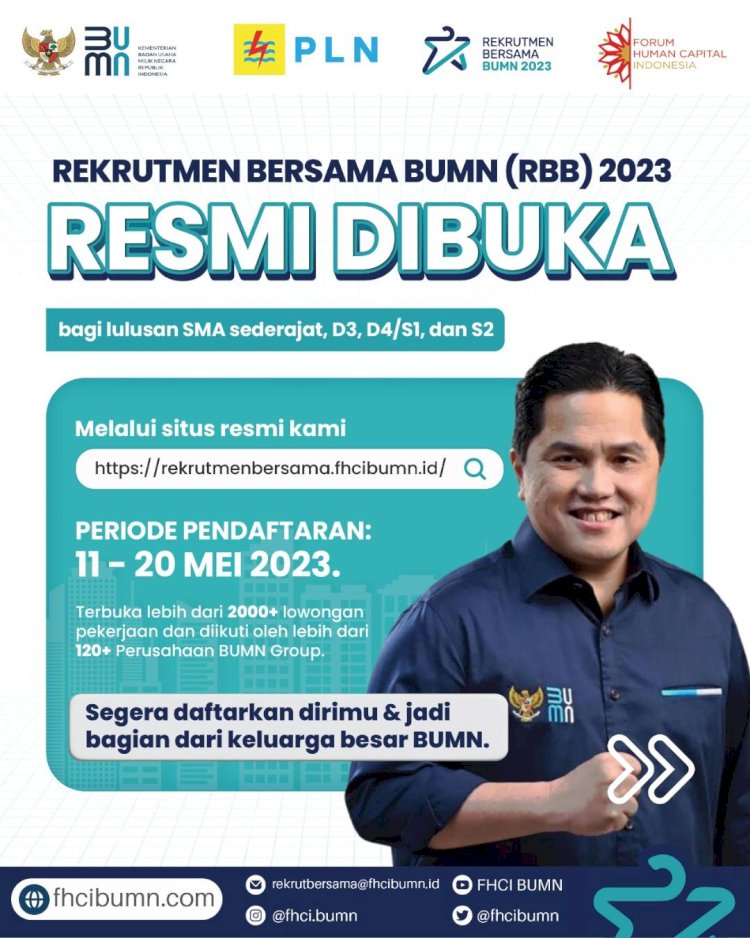 PLN Buka 32 Lowongan Pekerjaan di Rekrutmen Bersama BUMN 2023