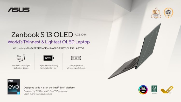 Asus Kenalkan Zenbook S 13 Oled Tipis dan Ringan