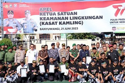 Polresta Banyuwangi Gelar Apel Kasat Kamling se-Banyuwangi