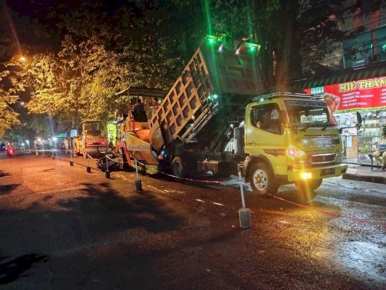 Overlay Berjalan, Ruas Jalan MH Thamrin Banyuwangi Mulus