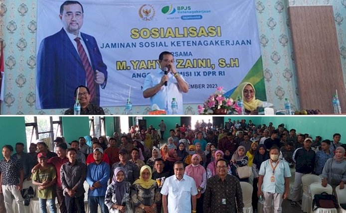 Bersama Anggota DPR RI, BPJS Ketenagakerjaan Sosialisasi Perlindungan Jamsostek di Nganjuk