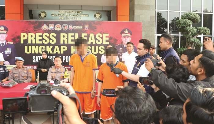 Pembunuh Warga Pranti Menganti, Gresik, Polres Ekspose 2 Tersangka