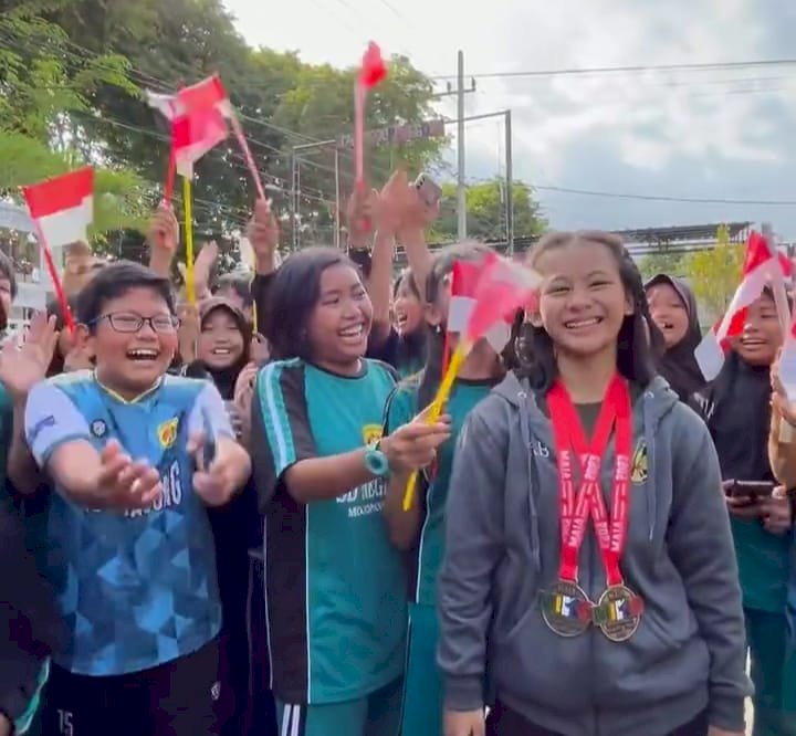 Karateka Cilik asal Banyuwangi Disambut Meriah Warga