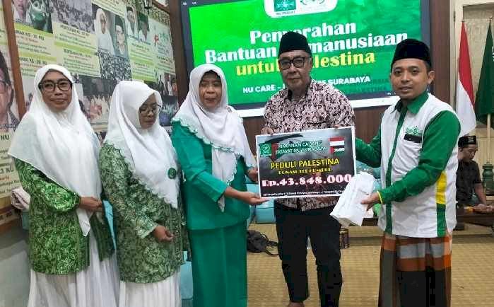 Fatayat NU Salurkan Bantuan Palestina Lewat Lazisnu Surabaya