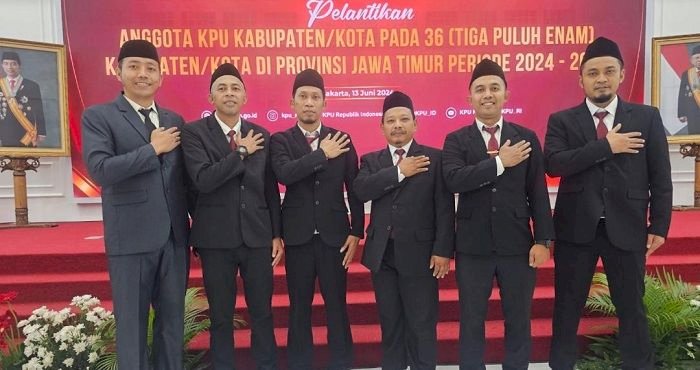 Komisioner KPU Kediri Dilantik di Jakarta, Diminta Jaga Integritas dalam Bertugas