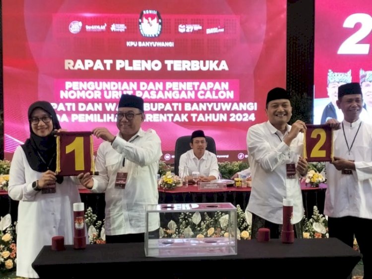 Ipuk-Muji Nomor Urut 1 dan Ali-Ali Nomor 2 dari Hasil Undian Pilkada Banyuwangi