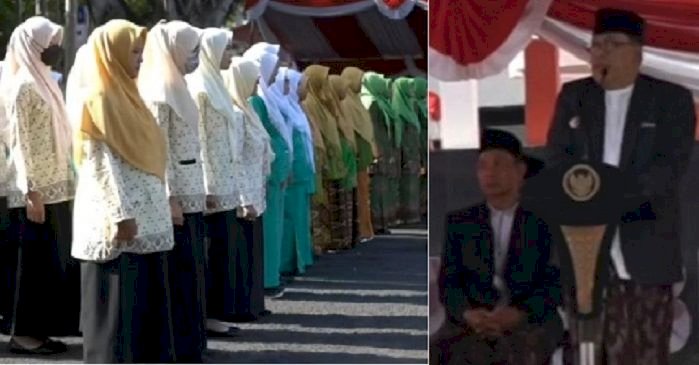 Ribuan Santri Ikuti Upacara Hari Santri di Halaman Kantor Wali Kota Blitar