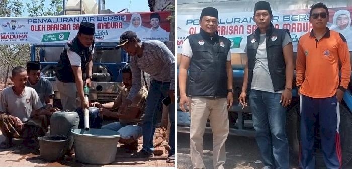 Pendukung Khofifah-Emil Salurkan 7 Tangki Bantuan Air Bersih untuk 3 Desa di Sumenep