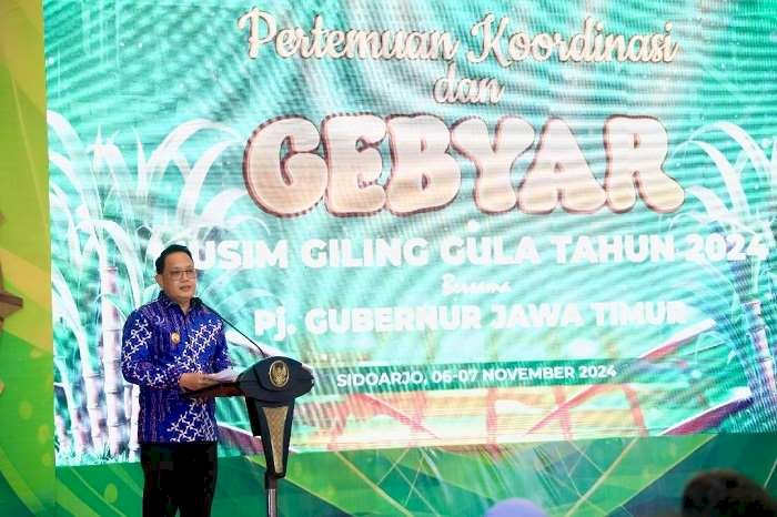 Hadiri Gebyar Musim Giling Tebu, Pj. Gubernur Ajak Wujudkan Swasembada dan Lumbung Gula di Jatim