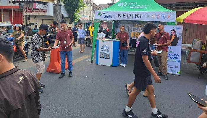 BPJS Ketenagakerjaan Kediri Sosialisasi Program Perlindungan Jamasos Ketenagakerjaan di  CFD Kota Kediri