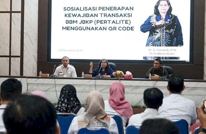 Penerapan Kewajiban Transaksi BBM JBKP Gunakan QR Code, Pj Wali Kota Kediri Buka Sosialisasi dan Beri Arahan