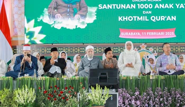 Bersama Syekh Syahawi, Muslimat NU Santuni 1.000 Anak Yatim dalam Rangkaian Kongres XVIII