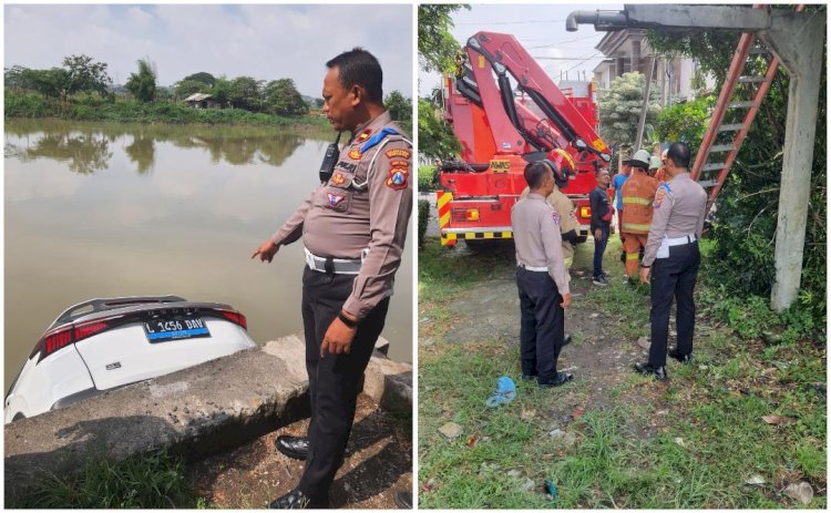 Dramatis, Evakuasi Mobil Listrik Masuk Sungai Butuh 2 Jam