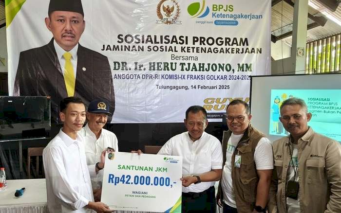 Sinergi dengan BPJamsostek , Anggota DPR RI Sosialisasikan Program BPJS Ketenagakerjaan di Tulungagung