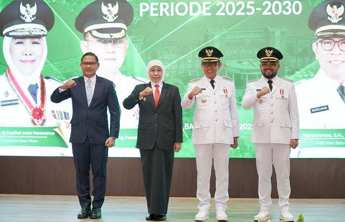 Sertijab Wali Kota dan Wakil Wali Kota Batu Periode 2025-2030,  Nurochman-Heli Siap Emban Amanah Wujudkan mBatu SAE